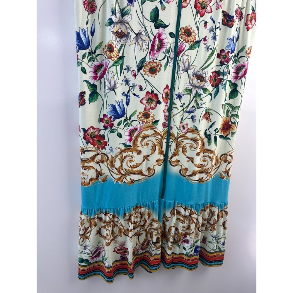 Johnny Was Felix Trapeze Midi Dress Floral Medium SS V-Neck Stretch Bamboo Blend - Picture 8 of 16